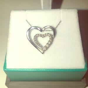 White gold and diamond heart necklace